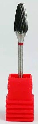 Фріза тверда Nail Drill конус напівсферний кінець 274 175 060 червона, фото 1