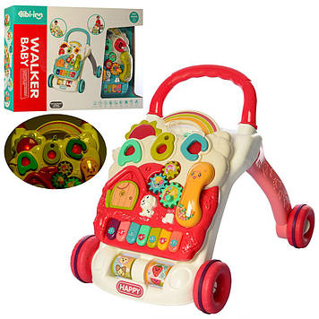 Каталка-ходунки-штовхач LIMO TOY музика звук, світло брязкальця лабіринт тріскачка шестерні