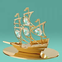 Позолочена Фігурка "Прусник" з прозорими кристалами Swarovski