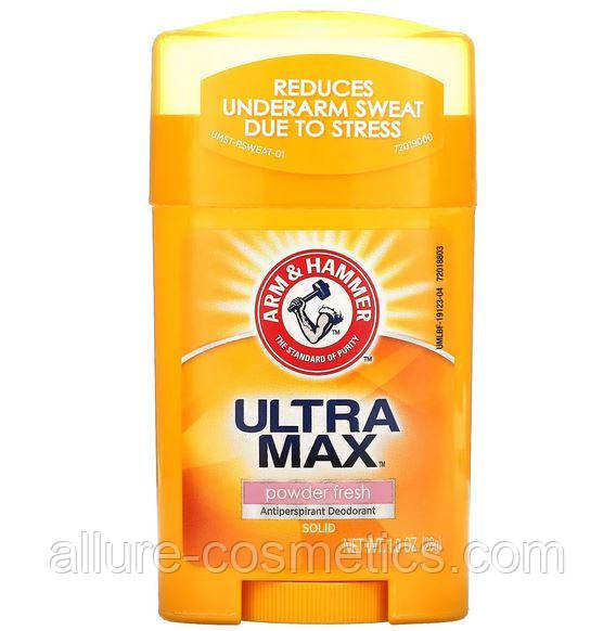 Твердий дезодорант Arm & Hammer Ultra Max Antiperspirant&Doodorant Invisible Solid Powder fresh 28 гр