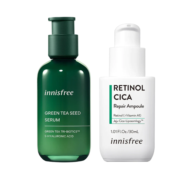 Ампула с центеллой и ретинолом Retinol Cica Traces Ampoule Восстанавливающая ампула с ретинолом Innisfree Retinol Cica Repair Ampoule