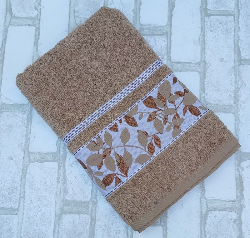 Рушник банний GULCAN Бавовняна Махра Туреччина 70x140 бежевий колір