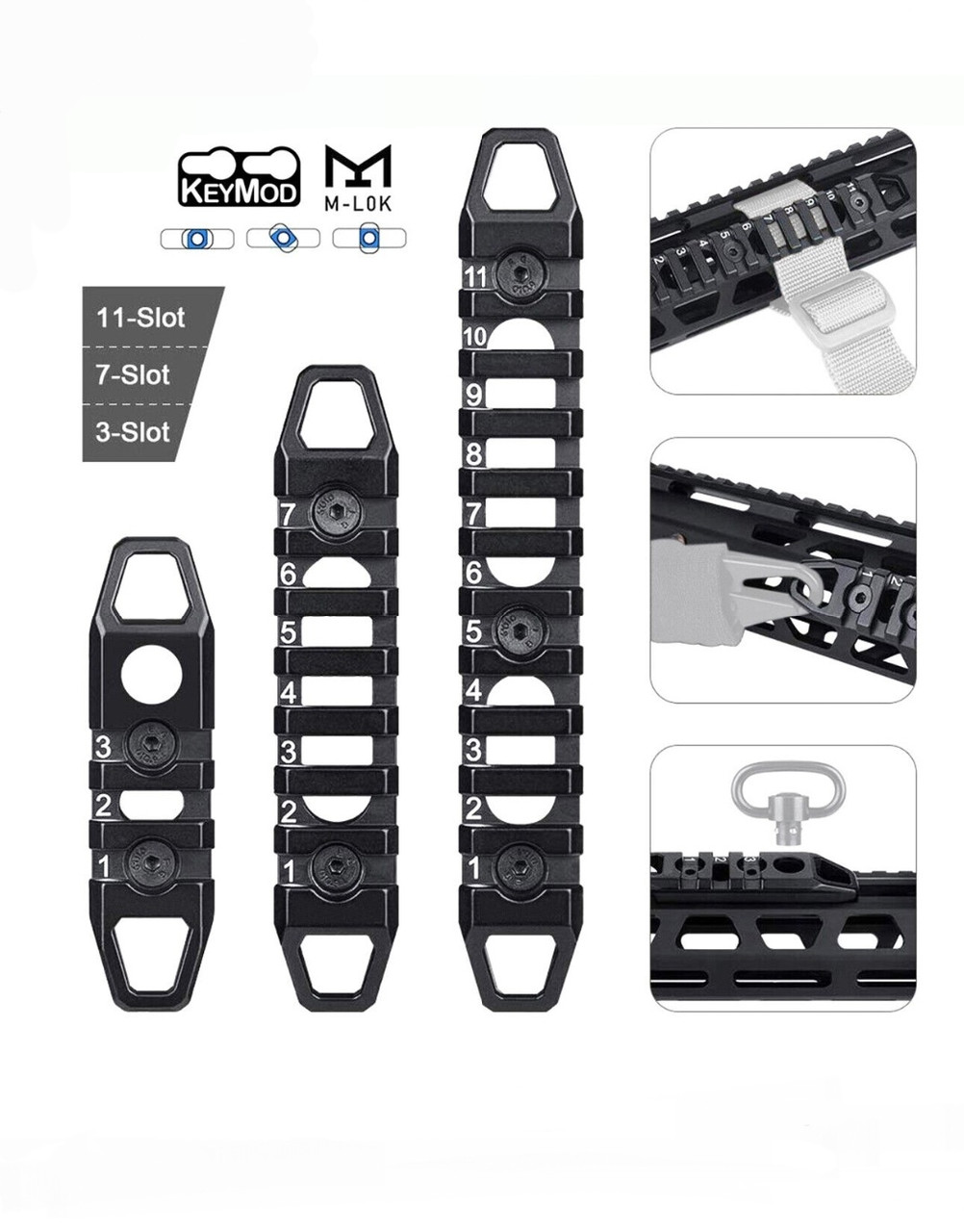 Набір планок для цівки Picatinny/Weaver KeyMod / M-LOK