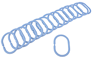 Кольца для шторки в ванной пластиковые белые набор 16 шт