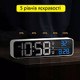 Настільний електронний годинник Mids з акумулятором, термометром і календарем., фото 2