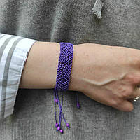 Женский браслет ручного плетения макраме "Goven" (фиолетовый)