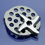 Ніж та решітка м'ясорубки Moulinex HV2 ME20, ME205, ME206, ME20513E, ME206181, ME208139, ME209139 груба 7,5мм нержавійка, фото 2