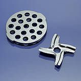 Ніж та решітка м'ясорубки Moulinex HV2 ME20, ME205, ME206, ME20513E, ME206181, ME208139, ME209139 груба 7,5мм нержавійка, фото 8
