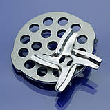 Ніж та решітка м'ясорубки Tefal Tefal Le Hachoir 1700, 1800, 1500, ME701, ME710, 8574.84, ME700188, 8574.88 7,5мм нержавійка, фото 6