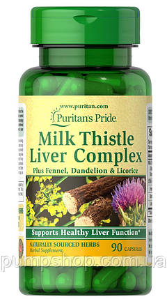 Комплекс для печінки Puritan's Pride Milk Thistle Liver Complex 90 капс., фото 1