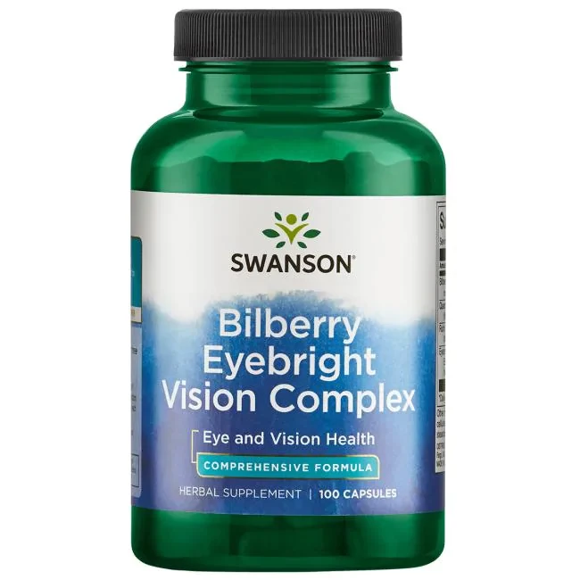 Чорниця, очанка, кверцетин і рутин Swanson Bilberry Eyebright Vision Complex 100 капс.