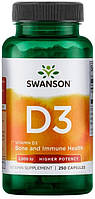 Витамин D3 Swanson Vitamin D3 Bone and Immune Health 2000 IU 250 капс.