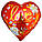 Куля фольгована серце "Love" Квіти. Розмір: 18"(45 см.), фото 3