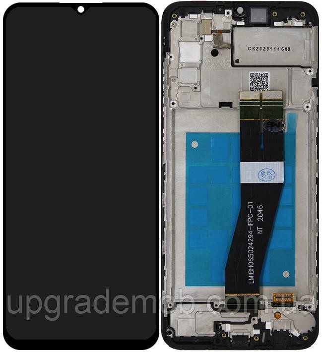 Дисплей модуль тачскрин Samsung A025G Galaxy A02s /A025U /M025 чорний 163 x 72.5 mm чорний шлейф оригінал з
