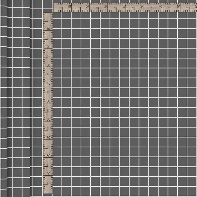 Полуторне простирадло звичайне 150х220, бязь Голд, принт: Клітинка сіра мала