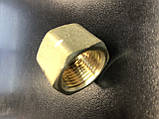 Гайка накидна СП21,8LH до БЖ (латунна, шестигранна, з лівою різзю), фото 2