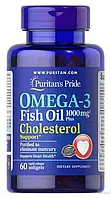 Омега-3 с контролем холестерина Puritan's Pride Omega-3 Fish Oil Cholesterol Support 60 капс.