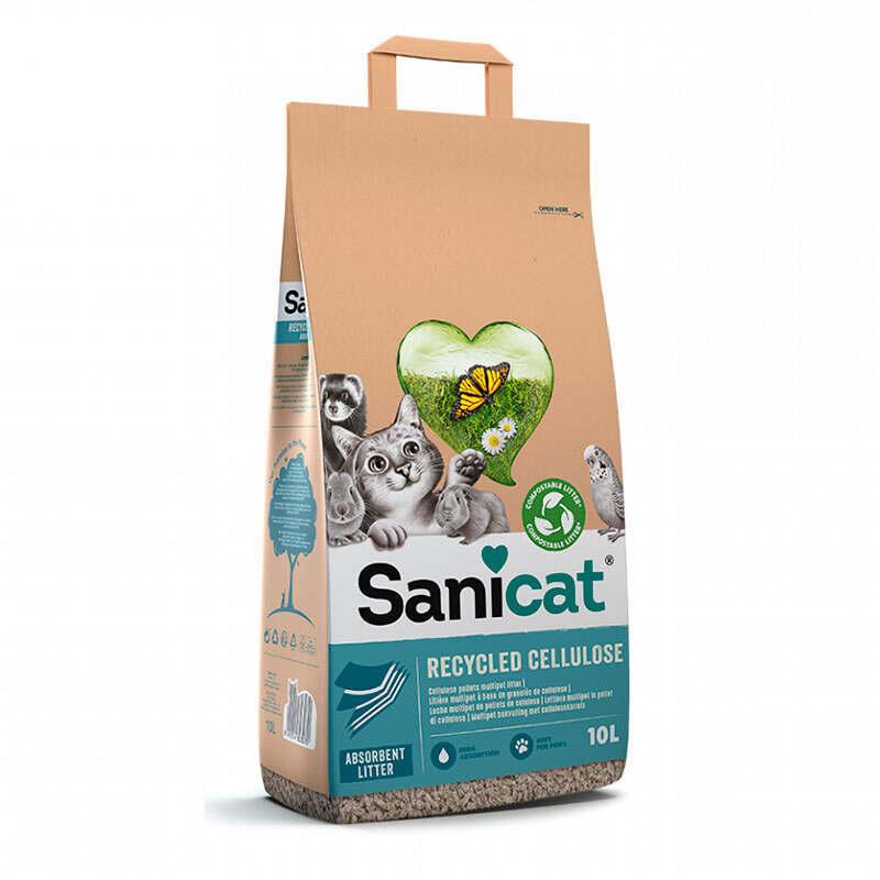 Купить Sanicat Recycled Cellulose Cat Litter Целлюлозный впитывающий