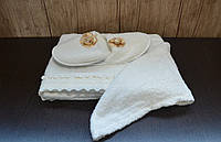 Женский махровый набор для сауны полотенце + чалма+ тапочки Fakili Calissa Турция