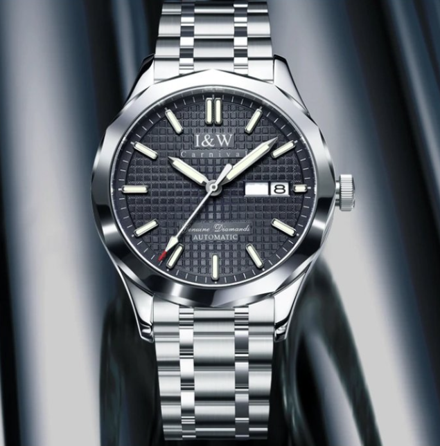 Класичний металевий механічний годинник з японським механізмом з автопідзаводом, фото 1