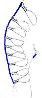 Кукан рыболовный на 9 карабинов, металлический трос.