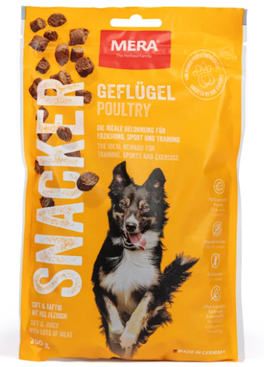 Ласощі для собак снеки з куркою MERA pure sensitive Snack poultry 200 г