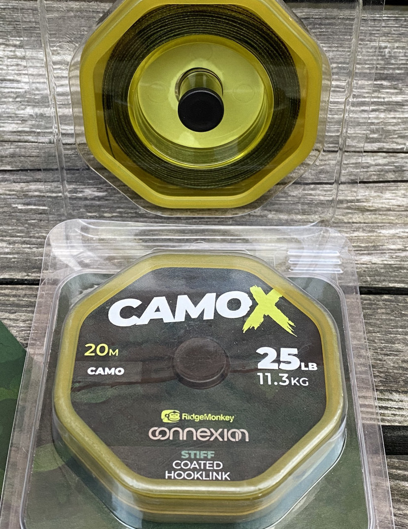 Повідцевий матеріал в оболонці Ridge Monkey Connexion CamoX Stiff Coated Hooklink