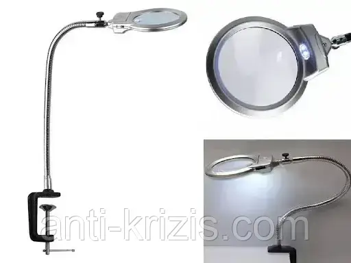 Лупа з підсвіткою на струбцині Top-tight metal hose magnifying glass 15124-C