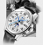 Гарний механічний чоловічий годинник Carnival на шкіряному ремінці з автопідзаводом, фото 4