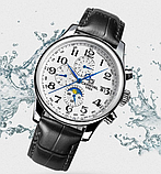 Гарний механічний чоловічий годинник Carnival на шкіряному ремінці з автопідзаводом, фото 7