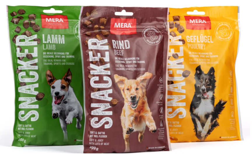 Ласощі для собак набір снеків с яловичиною, ягням та куркою MERA pure sensitive Snack 3*200 г