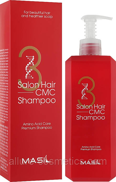 Відновлюючий шампунь з амінокислотами у флаконі Masil 3 Salon Hair CMC Shampoo 500 мл