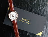 Класичний наручний механічний чоловічий годинник Lobinni з автопідзаводом зі шкіряним ремінцем, фото 4