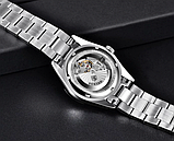 Класичний чоловічий механічний годинник Benyar з металевим ремінцем з автопідзаводом, фото 7