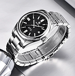 Класичний чоловічий механічний годинник Benyar з металевим ремінцем з автопідзаводом, фото 3