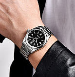 Класичний чоловічий механічний годинник Benyar з металевим ремінцем з автопідзаводом, фото 8