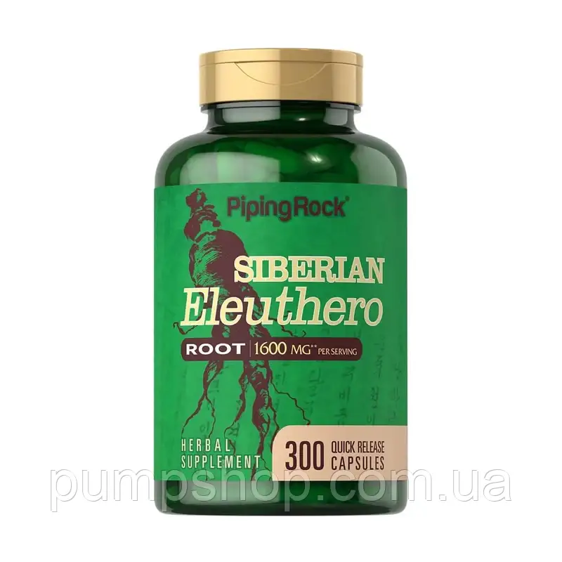 (уцінка термін по 4.24) Корінь сибірського елеутерококу (женьшеню) Piping Rock Siberian Eleuthero Root 800 мг 300 капс.