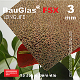 Монолітний полікарбонат 2050Х3050Х3 мм BauGlas FSX Embossed 2UV прозорий Сербія, фото 2