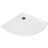 Mexen Flat тонкий полукруглый поддон для душа 100 x 100 см, белый, сифон черный - 41101010B