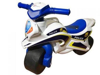 Мотоцикл-каталка "Поліція" (бело-синій)