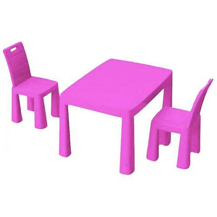 Ігровий набір DOLONI Стіл і два стільці (рожевий)