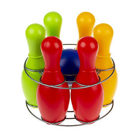 Кеглі "Веселка 6" (кеглі - 6 шт, куля), 0725, Toyman