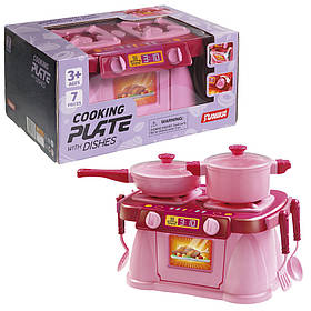 Ігровий набір Кухонна плита "Cooking Plate with Dishes" Юніка 71696, 7 предметів, Toyman