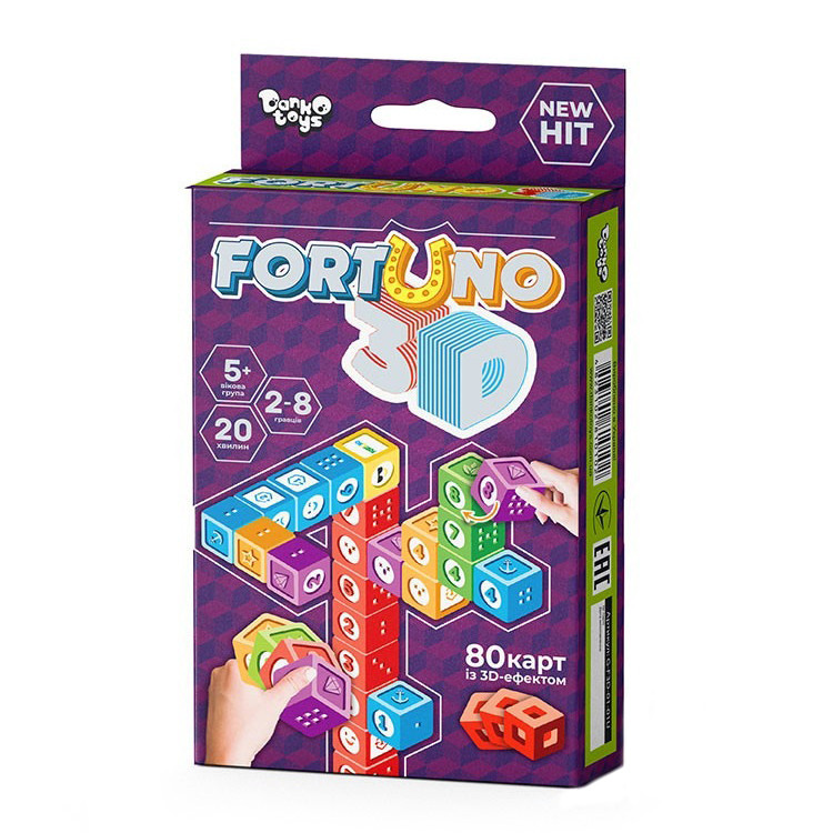 Карткова гра "Fortuno 3D" Danko Toys G-F3D-01-01U 80 карток з 3D ефектом, Toyman, фото 1