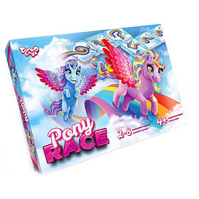 Настільна гра "Pony Race" Danko Toys G-PR-01-01, 80 фішок з веселкою, Toyman