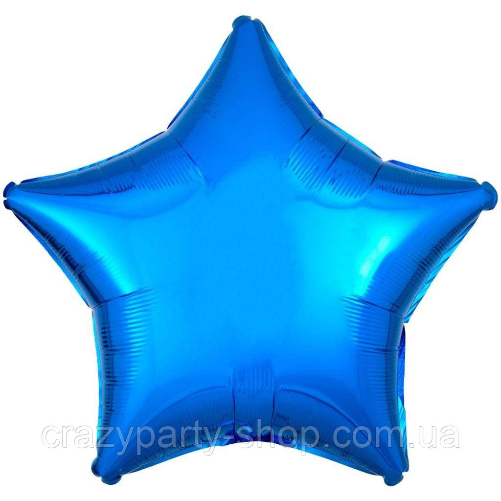 Куля фольгована Зірка синя 18", фото 1