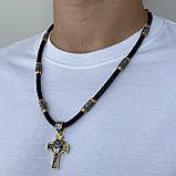Позолочений православний комплект (хрест + шнурок), фото 3
