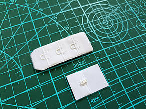 Застібка для бюстгальтера на 1 гачок білий