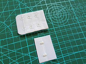 Застібка для бюстгальтера на 2 гачка 5х3.8см білий