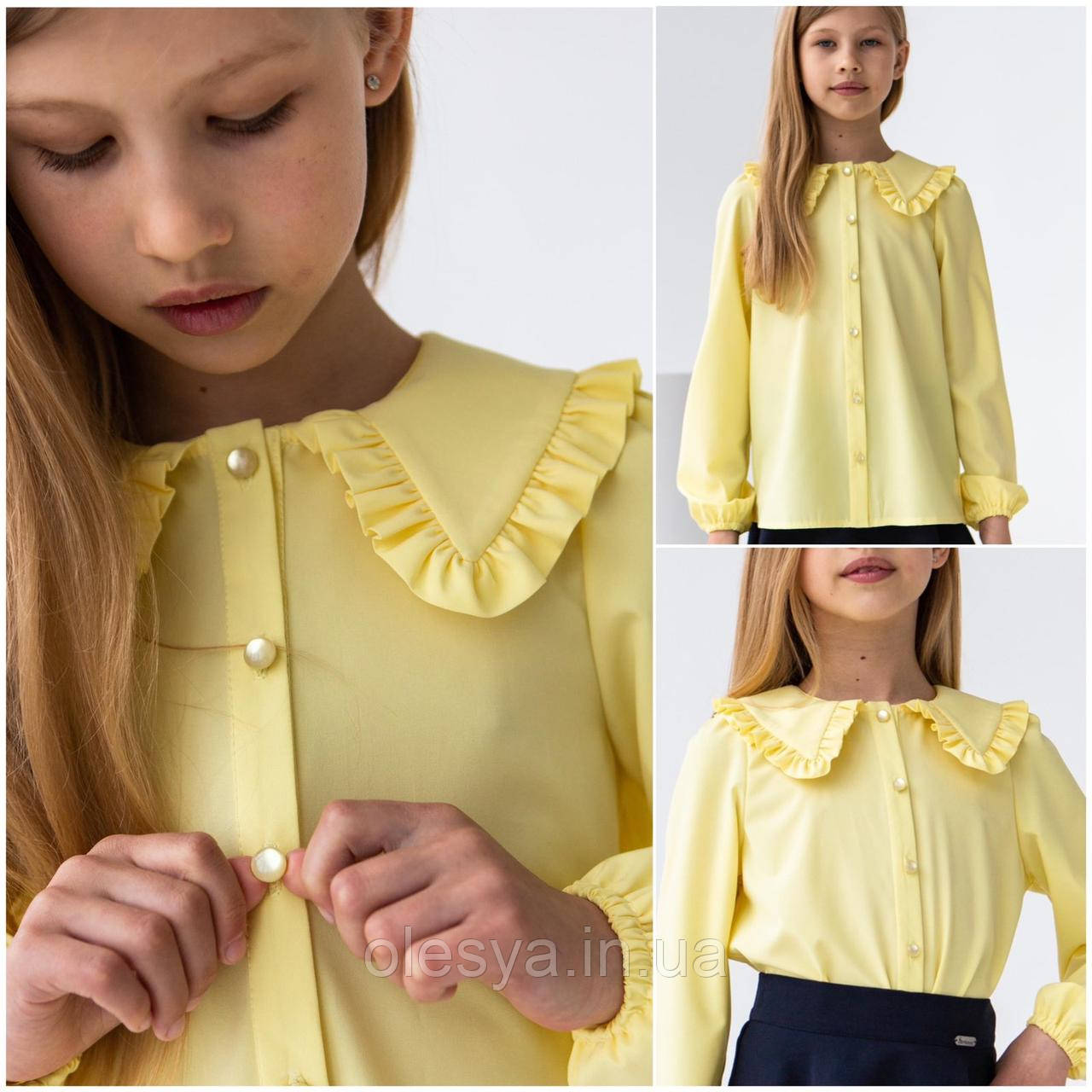 Блузка школьная нарядная для девочек Petrа тм BrilliAnt Размеры 116- 134